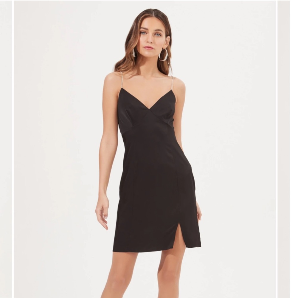 ASTR Helen Rhinestone Strap Mini Dress